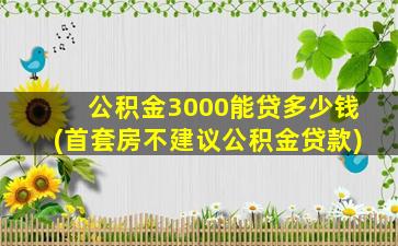 公积金3000能贷多少钱(首套房不建议公积金贷款)