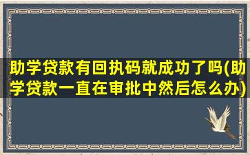 助学贷款有回执码就成功了吗(助学贷款一直在审批中然后怎么办)