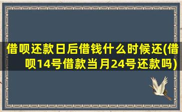 借呗还款日后借钱什么时候还(借呗14号借款当月24号还款吗)