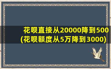 花呗直接从20000降到500(花呗额度从5万降到3000)