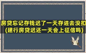 房贷忘记存钱迟了一天存进去没扣(建行房贷迟还一天会上征信吗)