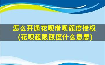 怎么开通花呗借呗额度授权(花呗超限额度什么意思)