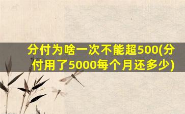 分付为啥一次不能超500(分付用了5000每个月还多少)