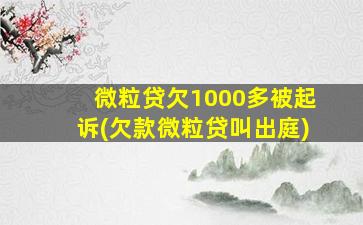 微粒贷欠1000多被起诉(欠款微粒贷叫出庭)