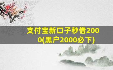 支付宝新口子秒借2000(黑户2000必下)