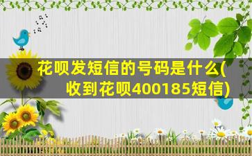 花呗发短信的号码是什么(收到花呗400185短信)