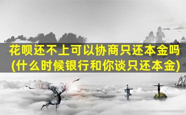 花呗还不上可以协商只还本金吗(什么时候银行和你谈只还本金)