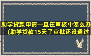 助学贷款申请一直在审核中怎么办(助学贷款15天了审批还没通过)