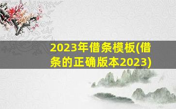 2023年借条模板(借条的正确版本2023)