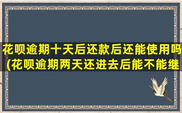 花呗逾期十天后还款后还能使用吗(花呗逾期两天还进去后能不能继续用)