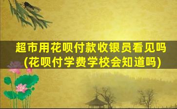 超市用花呗付款收银员看见吗(花呗付学费学校会知道吗)