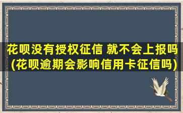 花呗没有授权征信 就不会上报吗(花呗逾期会影响信用卡征信吗)