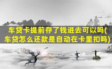 车贷卡提前存了钱进去可以吗(车贷怎么还款是自动在卡里扣吗)