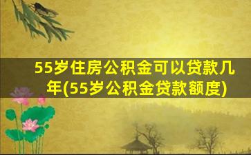 55岁住房公积金可以贷款几年(55岁公积金贷款额度)