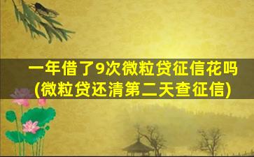 一年借了9次微粒贷征信花吗(微粒贷还清第二天查征信)