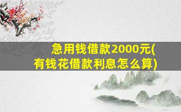 急用钱借款2000元(有钱花借款利息怎么算)