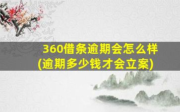 360借条逾期会怎么样(逾期多少钱才会立案)