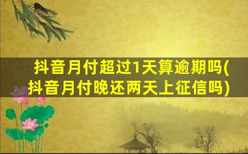 抖音月付超过1天算逾期吗(抖音月付晚还两天上征信吗)