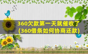 360欠款第一天就催收了(360借条如何协商还款)