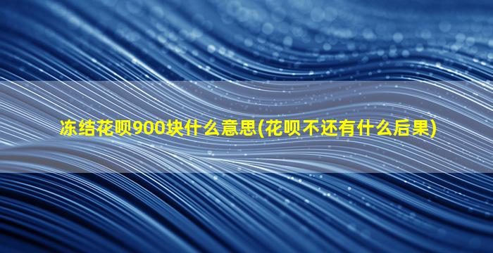 冻结花呗900块什么意思(花呗不还有什么后果)