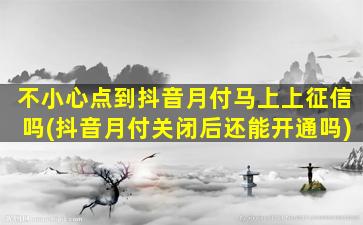 不小心点到抖音月付马上上征信吗(抖音月付关闭后还能开通吗)