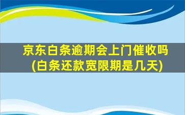 京东白条逾期会上门催收吗(白条还款宽限期是几天)