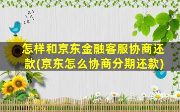 怎样和京东金融客服协商还款(京东怎么协商分期还款)