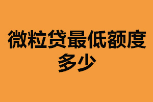 微粒贷最低额度多少？一千元左右（以实际情况为主）