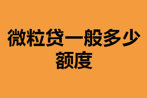 微粒贷一般多少额度？万元以下（注意按时还款）