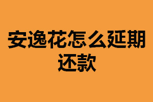 安逸花怎么延期还款？在软件上操作（附详细流程）