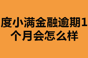 度小满金融逾期1个月会怎么样？信用记录受损（产生罚息）