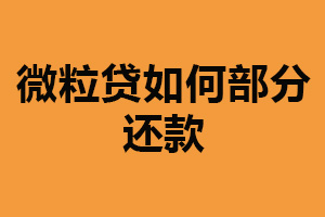 微粒贷如何部分还款?进入平台进行操作(简单便捷)