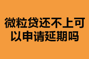 微粒贷还不上可以申请延期吗？可以（及时与贷款机构联系）