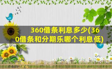 360借条利息多少(360借条和分期乐哪个利息低)