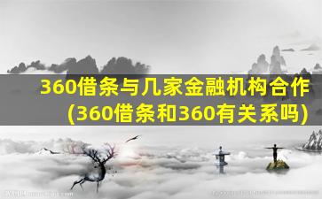 360借条与几家金融机构合作(360借条和360有关系吗)