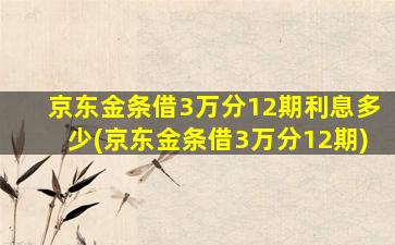 京东金条借3万分12期利息多少(京东金条借3万分12期)