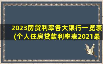 2023房贷利率各大银行一览表(个人住房贷款利率表2021最新版)