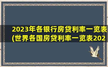 2023年各银行房贷利率一览表(世界各国房贷利率一览表2023)