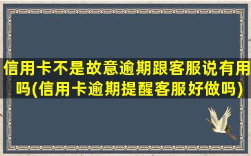 信用卡不是故意逾期跟客服说有用吗(信用卡逾期提醒客服好做吗)