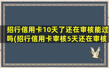 招行信用卡10天了还在审核能过吗(招行信用卡审核5天还在审核)