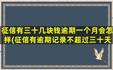 征信有三十几块钱逾期一个月会怎样(征信有逾期记录不超过三十天)