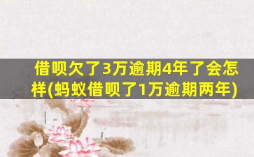 借呗欠了3万逾期4年了会怎样(蚂蚁借呗了1万逾期两年)