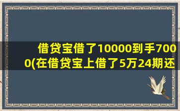 借贷宝借了10000到手7000(在借贷宝上借了5万24期还)