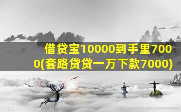 借贷宝10000到手里7000(套路贷贷一万下款7000)