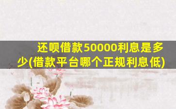 还呗借款50000利息是多少(借款平台哪个正规利息低)