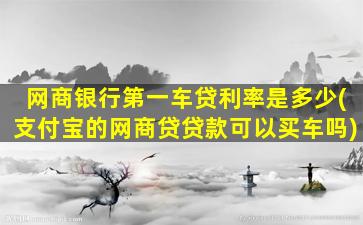 网商银行第一车贷利率是多少(支付宝的网商贷贷款可以买车吗)