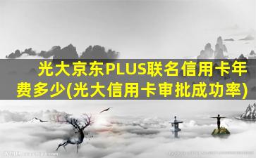 光大京东PLUS联名信用卡年费多少(光大信用卡审批成功率)