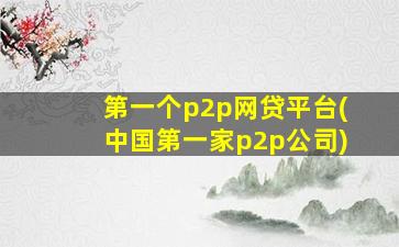 第一个p2p网贷平台(中国第一家p2p公司)