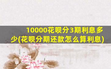 10000花呗分3期利息多少(花呗分期还款怎么算利息)