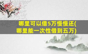 哪里可以借5万慢慢还(哪里能一次性借到五万)